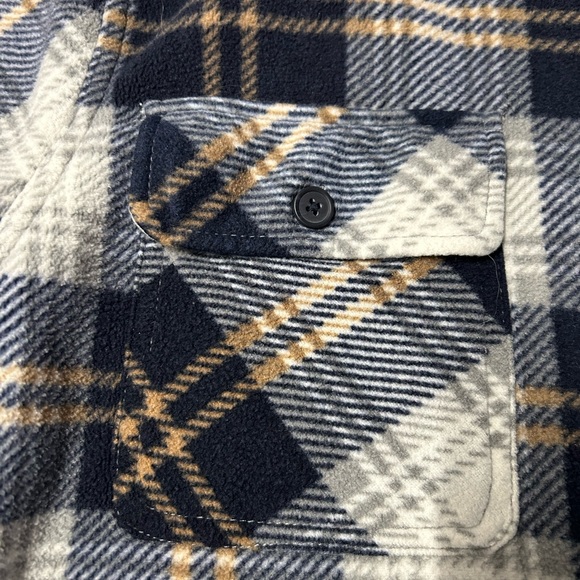 Boston traders men’s XXL polar fleece plaid jacket with quilted lines - Picture 8 of 13